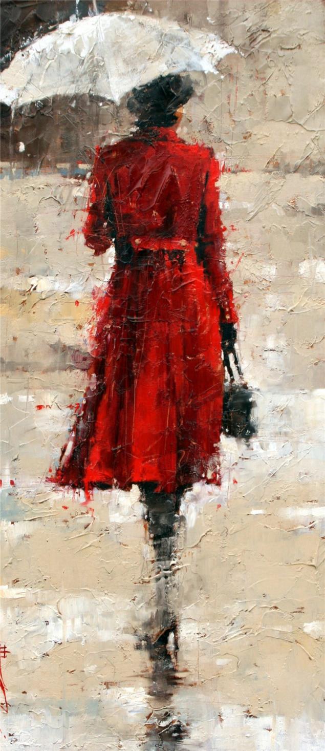 Картина Девушка В Красном Платье