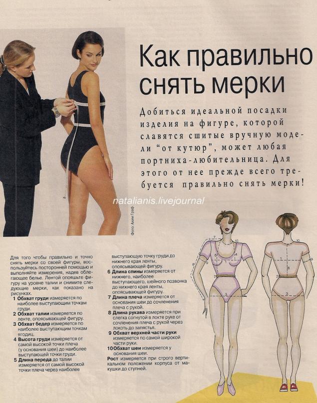 Снятие мерок при шитье Снятие мерок при шитье