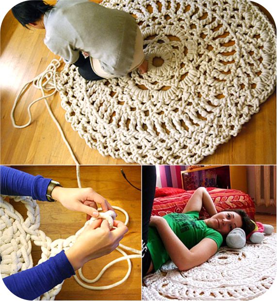 Коврики из веревки крючком Коврики из веревки крючком