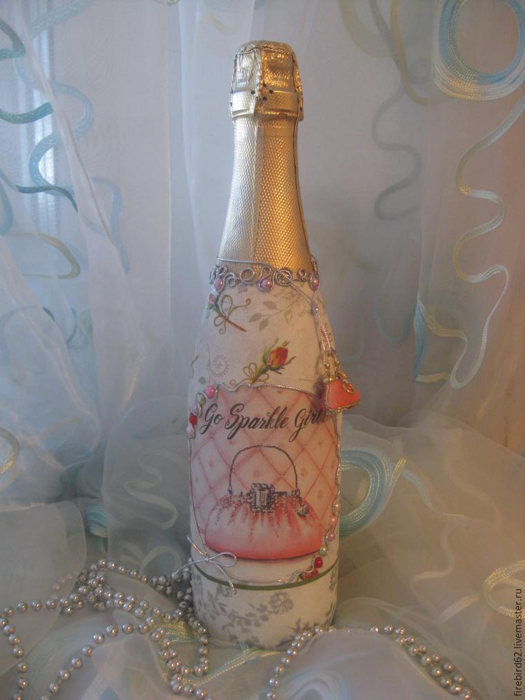 Бутылка шампанского украшенная в подарок