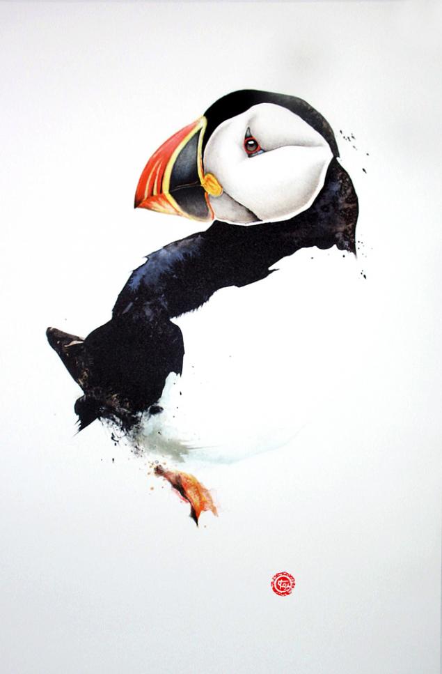 Птицы Карла Мартенса, акварель, птицы, Карл Мартенс, картины, художник