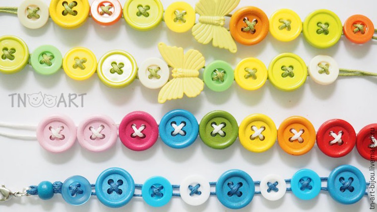 Цветочные браслеты из пуговиц своими руками | МОРЕ творческих идей для детей