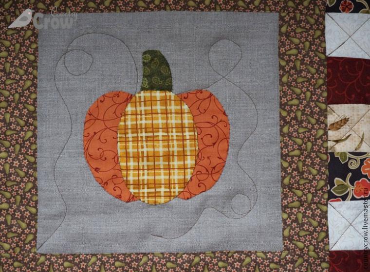 DIY, Tutorial, Lunch Mat Pattern, Pumpkin Lunch Mat, patchwork tutorial, quilted lunch mat, Салфетка Мастер-класс, салфетка пэчворк, ланчмат своими руками, осенний декор