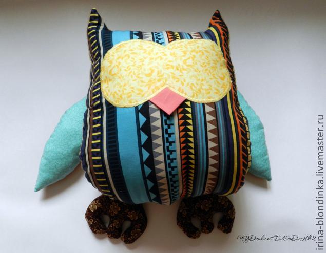 Подушка-развивайка Сова, подушка, развивающая игрушка, сова, мастер-класс, текстильная игрушка, игрушка.