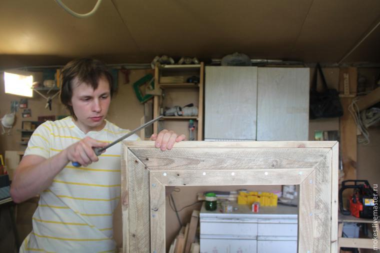 Делаем из поддона зеркало в стиле «лофт», фото № 23