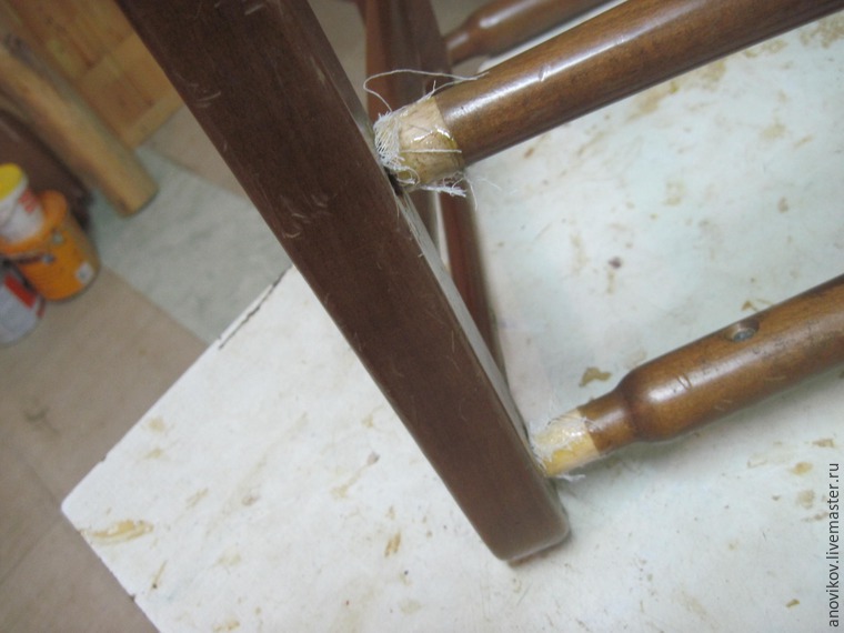 Ремонт стула с круглыми проножками с усилением. Часть 1 подготовительные работы и первое склеивание, фото № 17