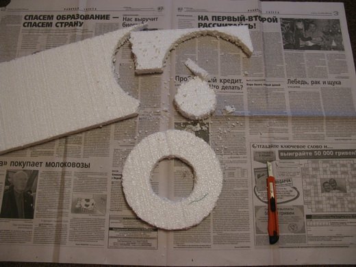 Простой новогодний веночек из пенопласта своими руками, фото № 3