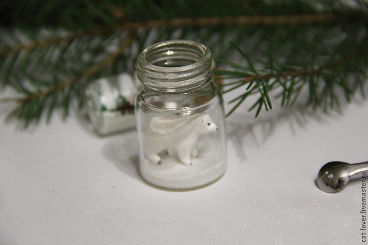 Мастерим снежный шар или миниатюрные баночки со снегом на Рождество, фото № 22