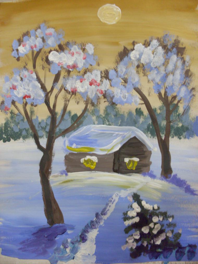 Рисунок 1 снега. Зимние рисунки. Зимний пейзаж детский. Зимний пейзаж гуашью для детей. Рисунок на зимнюю тему.