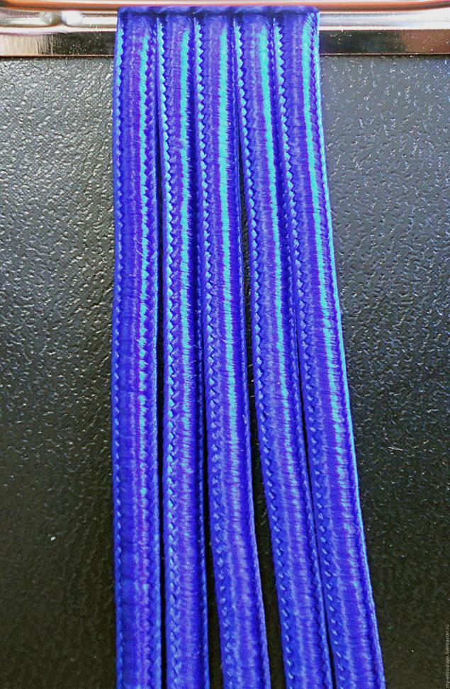 Плетеный пояс или браслет. Схема плетения из пяти шнуров. Часть 1., фото № 1