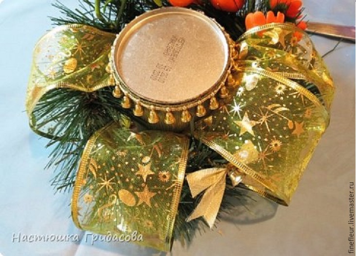 Мастер-класс делаем рождественский венок со свечой, фото № 15