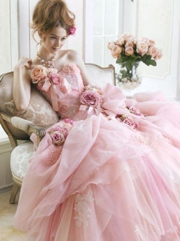 Розовые свадебные платья