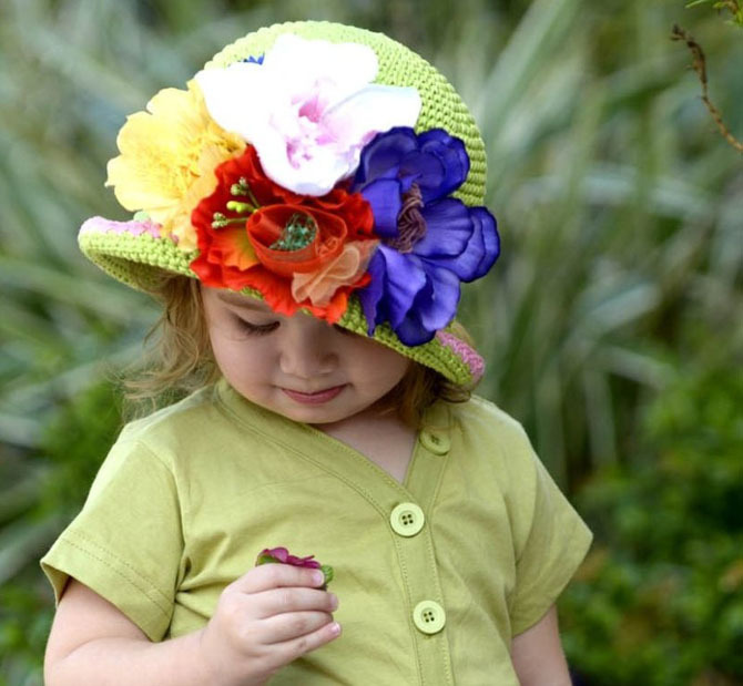 Цветы на детскую шапку
