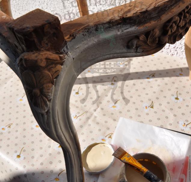 Покраска стула с использованием патины и воска, фото № 4