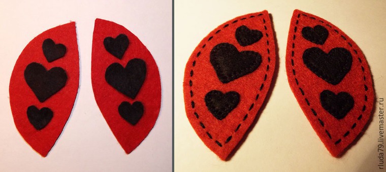 Делаем семейку божьих коровок из фетра, фото № 4 Делаем семейку божьих коровок из фетра, фото № 4