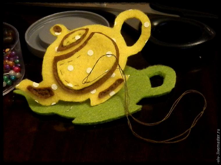 Making a Teapot Felt Decor for Kitchen Журнал Ярмарки Мастеров