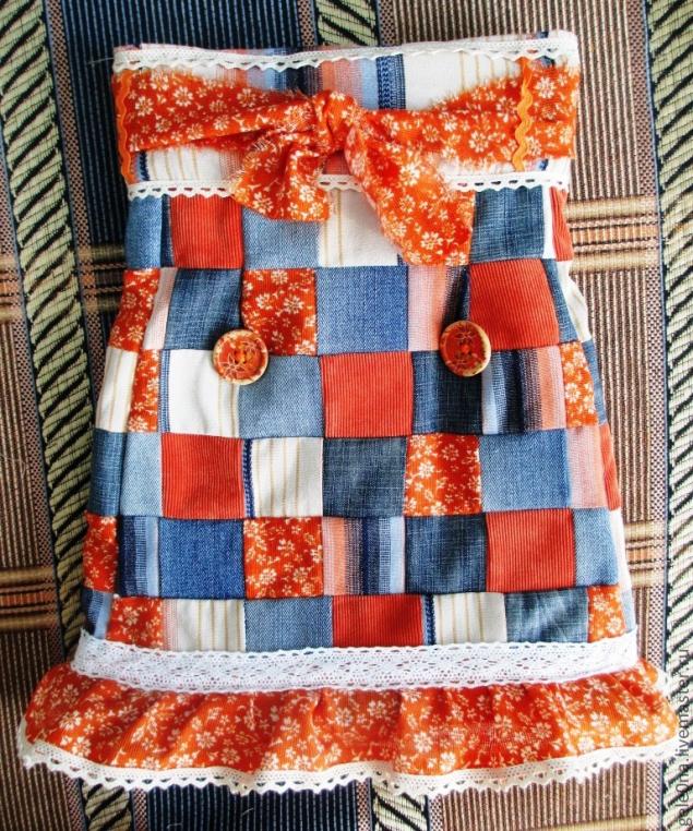 юбка из лоскутков джинсов