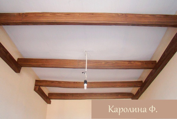 Как дешево сделать «деревянные» балки на потолке, фото № 12