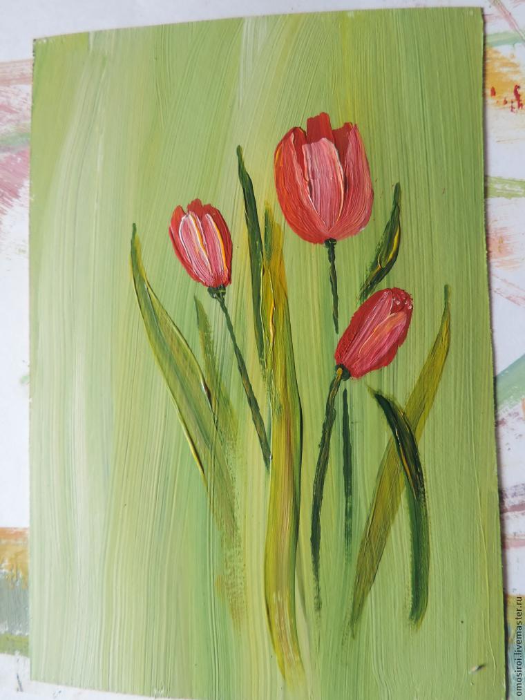 Живопись легко нежные тюльпаны методом правополушарного рисования, фото № 20