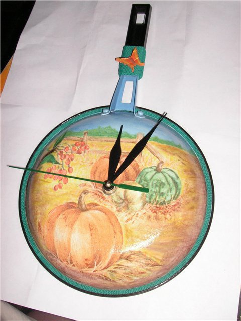 Часы из сковороды своими руками