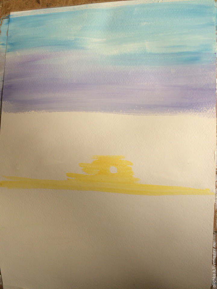 Как нарисовать закат на море #морскойпейзаж #какнарисоватьморе #рисуемморе #рисуемзакат