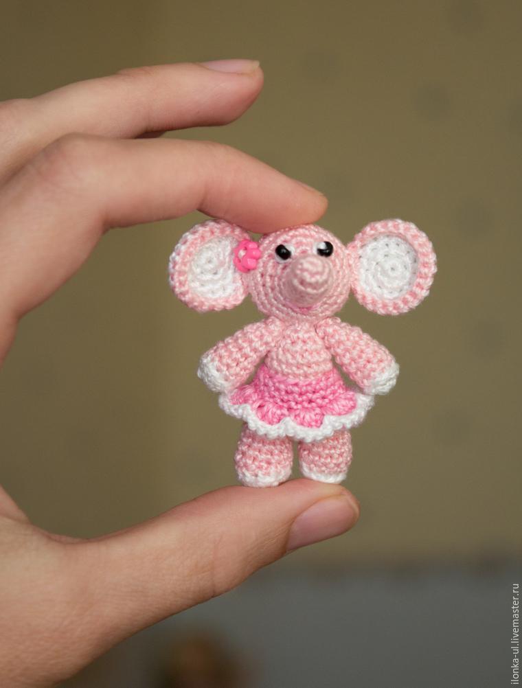 Вяжем миниатюрную розовую слоняшку, фото № 37