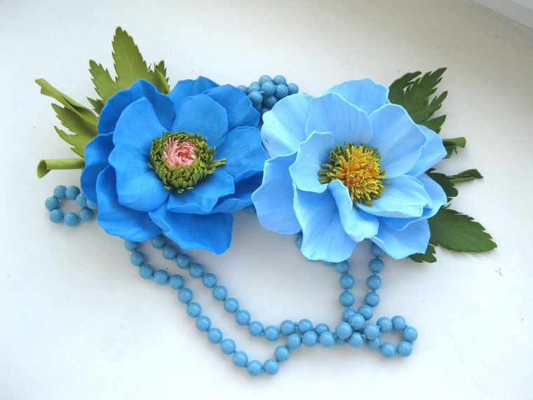 Незабудка из фоамирана. Анемоны фом. Голубые цветы из фоамирана. Синие цветочки из фоамирана. Синие цветы из фоамирана.