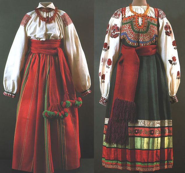 Женские костюмы древней руси