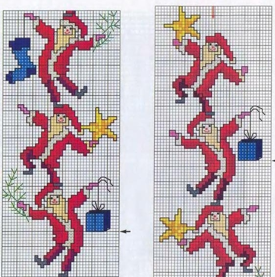 Новогодние схемы вышивки крестом