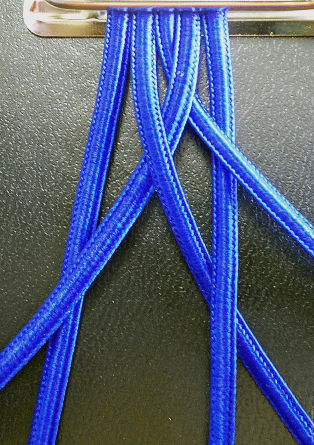 Плетеный пояс или браслет. Схема плетения из пяти шнуров. Часть 1., фото № 6