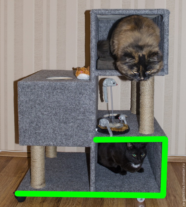 Советы по изготовлению самодельного игрового комплекса для кошек