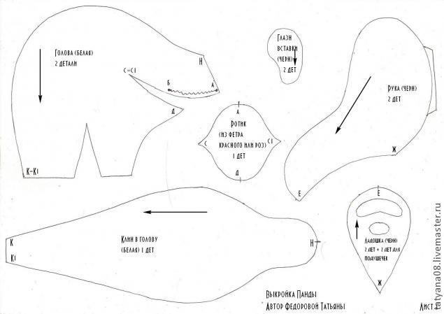 Выкройка Панды