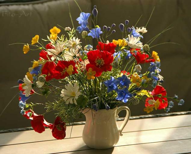 Букет полевых цветов с днем рождения женщине