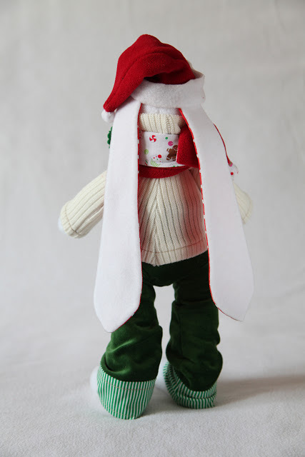 Шапка Санта Клауса для тильда-зайки, фото № 18