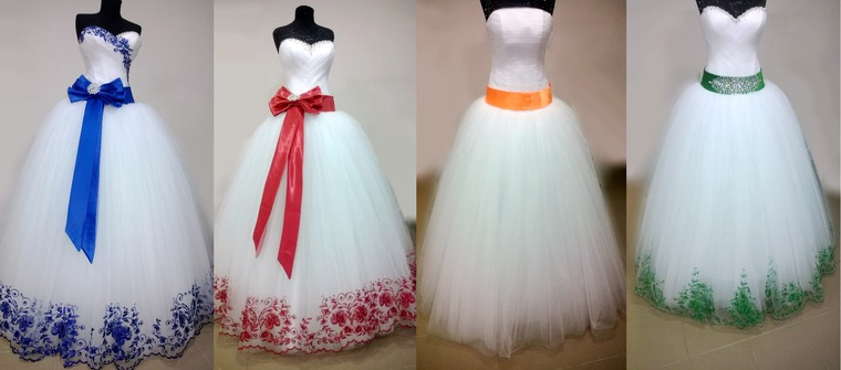 Покраска свадебного платья в другой цвет