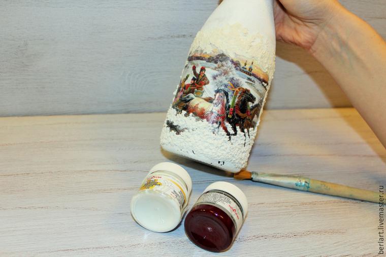 Мастер-класс по декорированию бутылки шампанского в технике декупаж, фото № 11