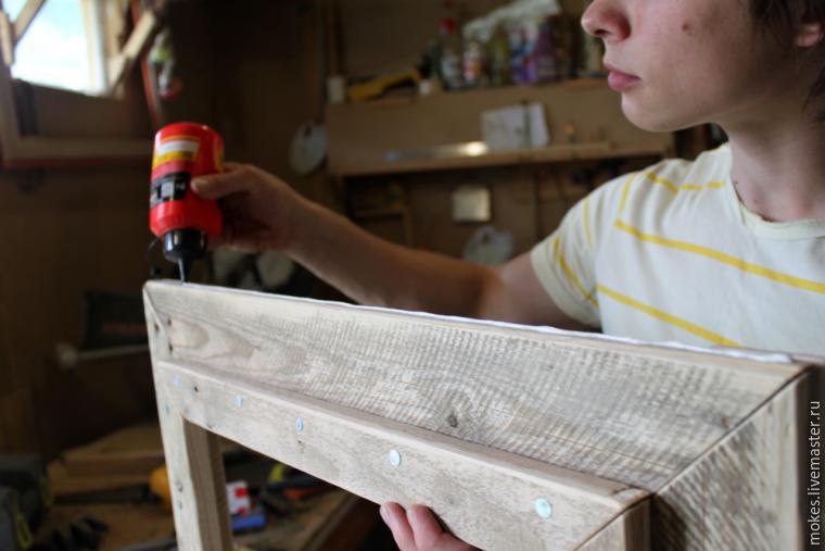 Делаем из поддона зеркало в стиле «лофт», фото № 21