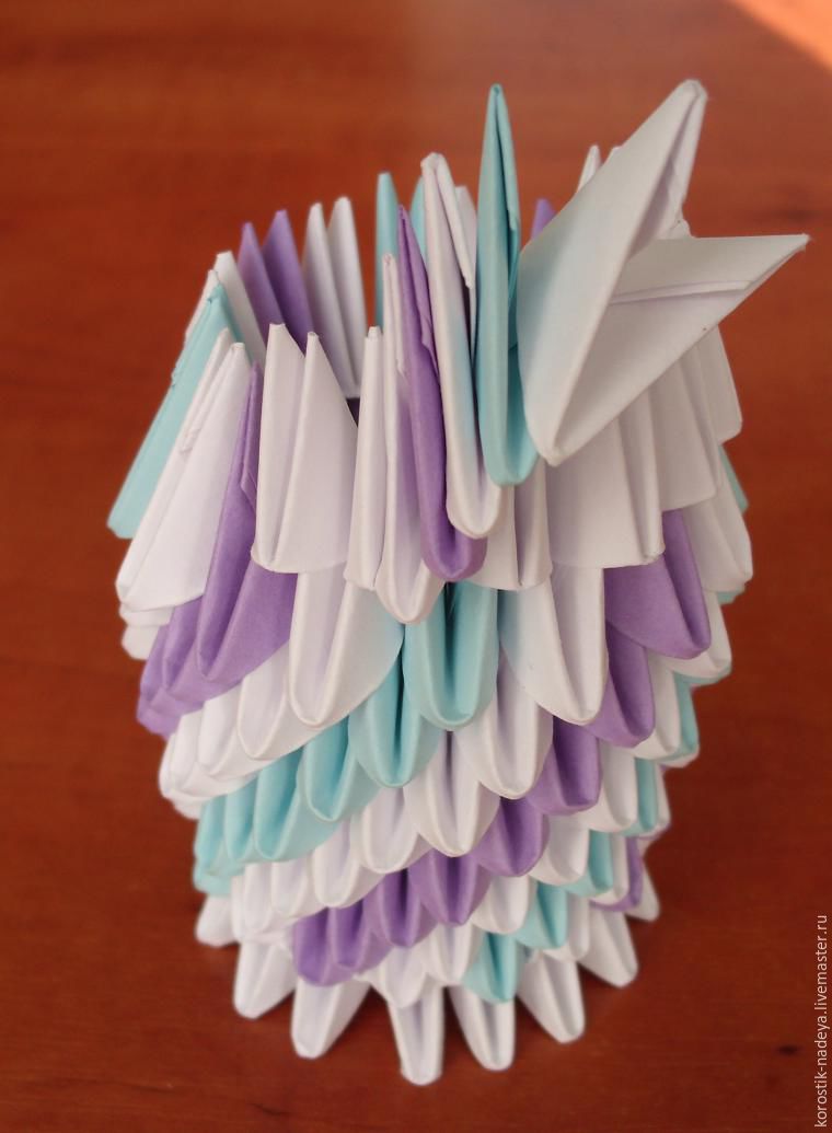 Как изготовить вазу с тюльпанами в технике модульного оригами, фото № 10