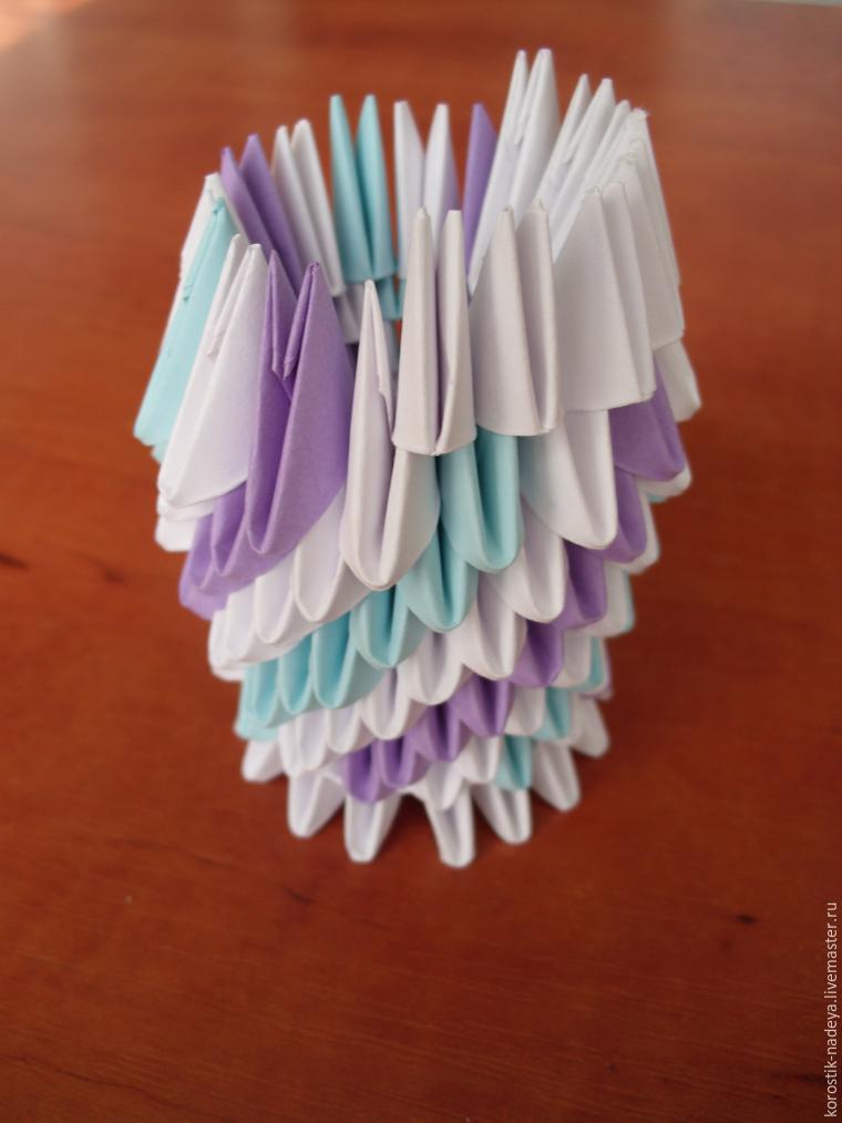 Как изготовить вазу с тюльпанами в технике модульного оригами, фото № 9