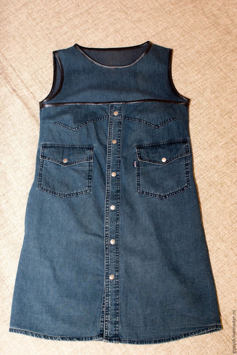 Джинсовое платье из старых джинсов шьем сами. | Vasha Economka | Дзен