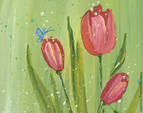 Живопись легко нежные тюльпаны методом правополушарного рисования, фото № 21