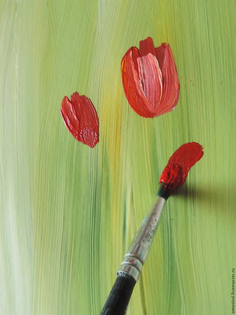 Живопись легко нежные тюльпаны методом правополушарного рисования, фото № 17