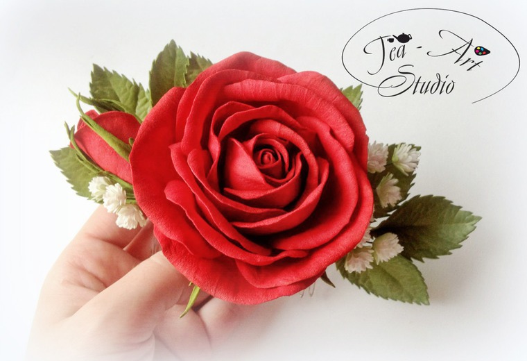 Роза из фоамирана своими руками с пошаговым фото