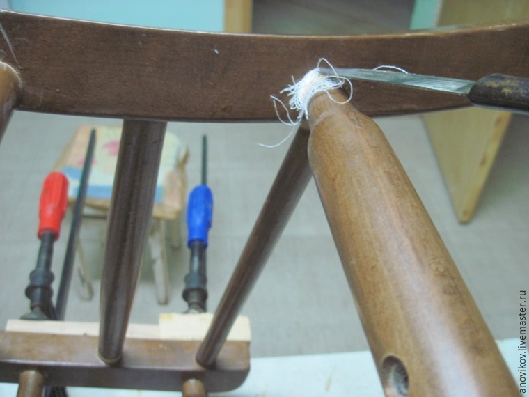Ремонт стула с круглыми проножками с усилением. Часть 1 подготовительные работы и первое склеивание, фото № 25