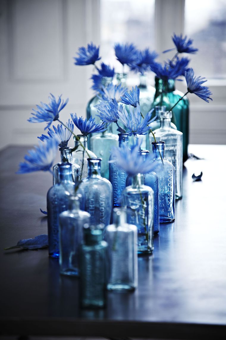 Blue Flower Vase Centerpiece