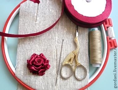 Мастер-класс по вышивке лентами розы