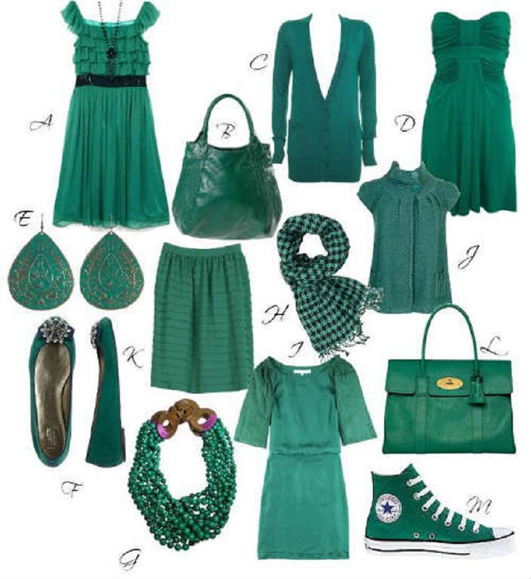 5 предметов зеленого цвета. Вещи изумрудного цвета. Сочетание цветов в одежде зеленый. Травяной цвет в одежде. Сочетание зеленого в одежде.
