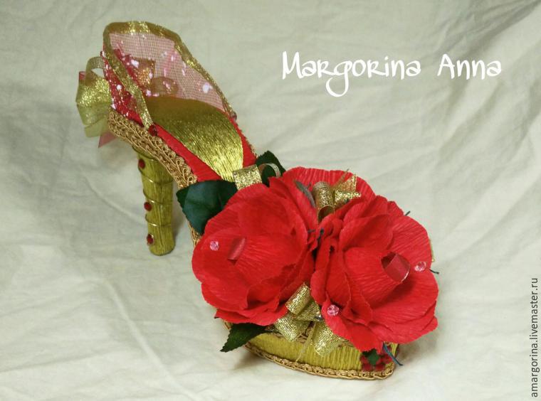 Композиция из конфет туфелька