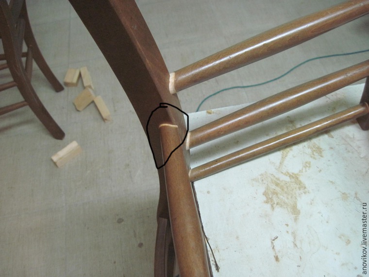 Ремонт стула с круглыми проножками с усилением. Часть 1 подготовительные работы и первое склеивание, фото № 4