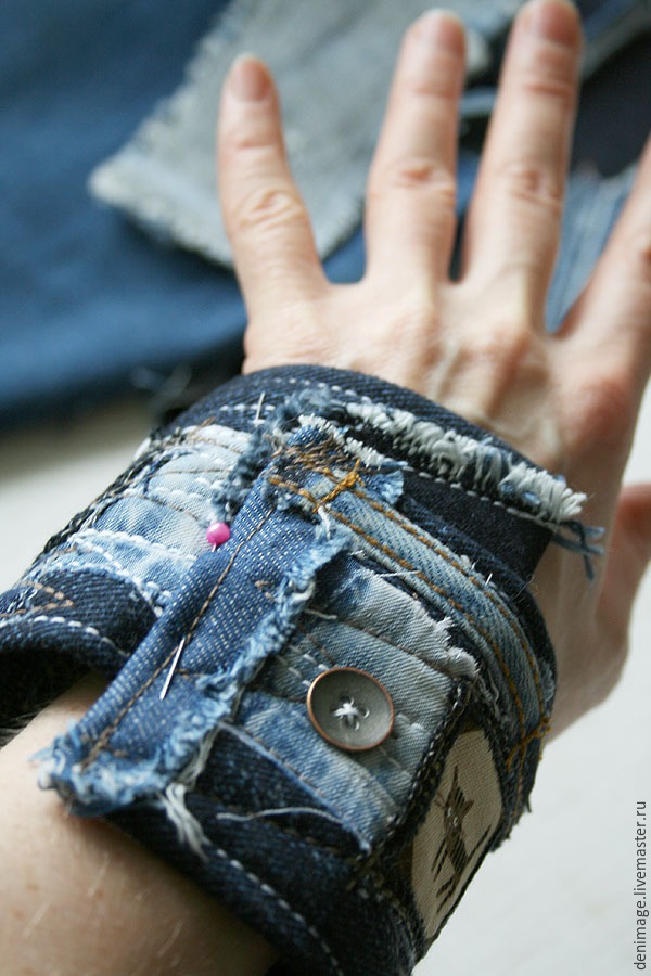 Браслеты из джинсовой ткани своими руками